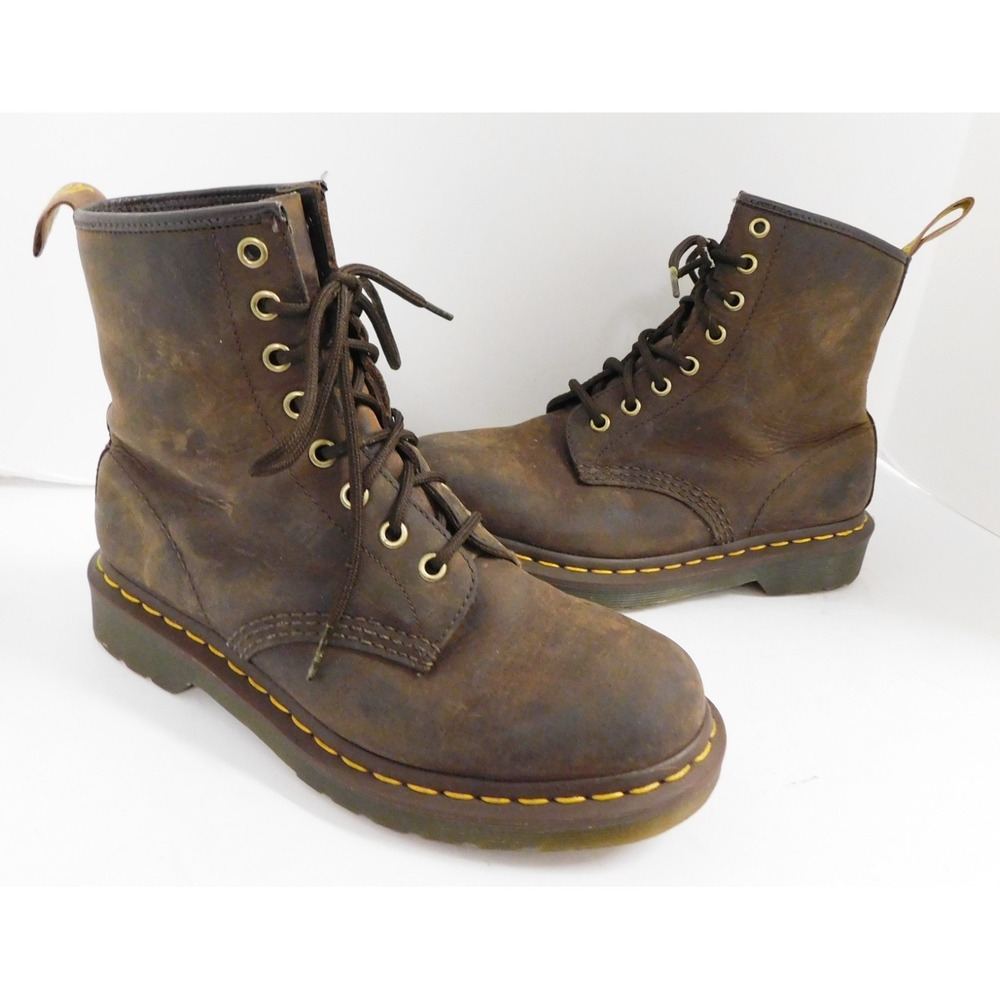 Dr. Martens 1460 Air Wair Boots Brown Distressed Leather Lug Sole Mens 7 M